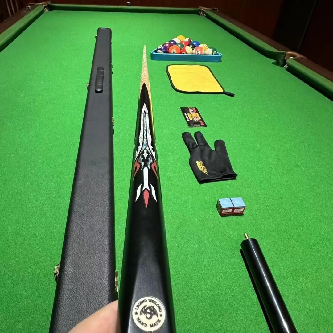 新疆乌市发货战神球杆倚天剑同款小头黑八台球手工中式一体通杆会