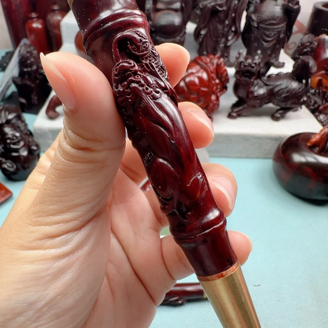 小叶紫檀把件弘****理烟嘴