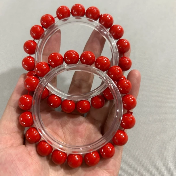 含辰砂工艺品A697 帝王砂 卡1.0圆珠素圈单圈手串(合成)
