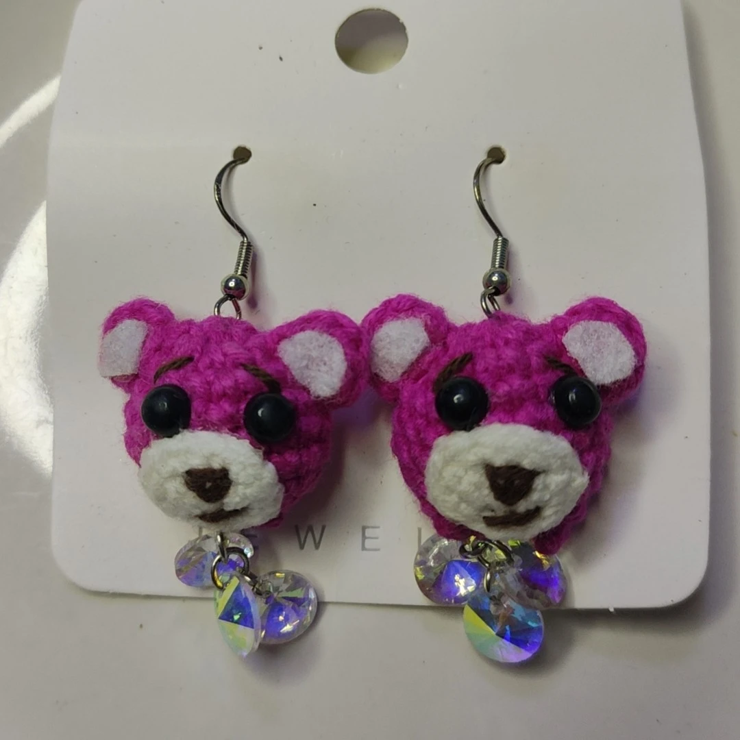 925银耳饰 (成品耳饰)耳环饰品拼色精致百搭民族风红色银镀