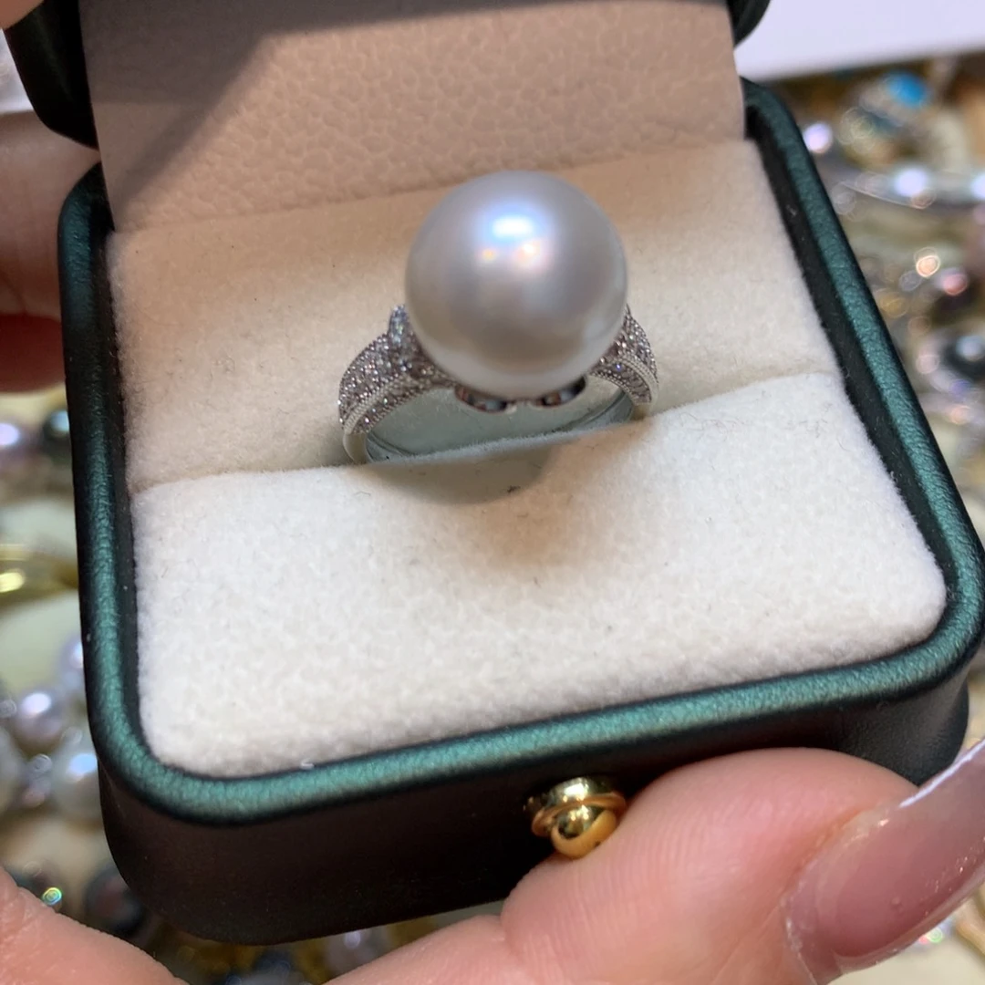 海水珍珠戒指银S925镶嵌