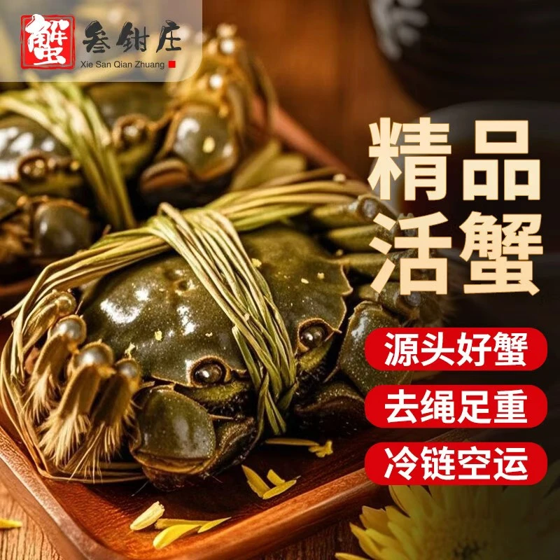 【活蟹】大闸蟹公蟹3.5-3.8两母蟹2.5-2.8两8/10只顺丰京东空运到家
