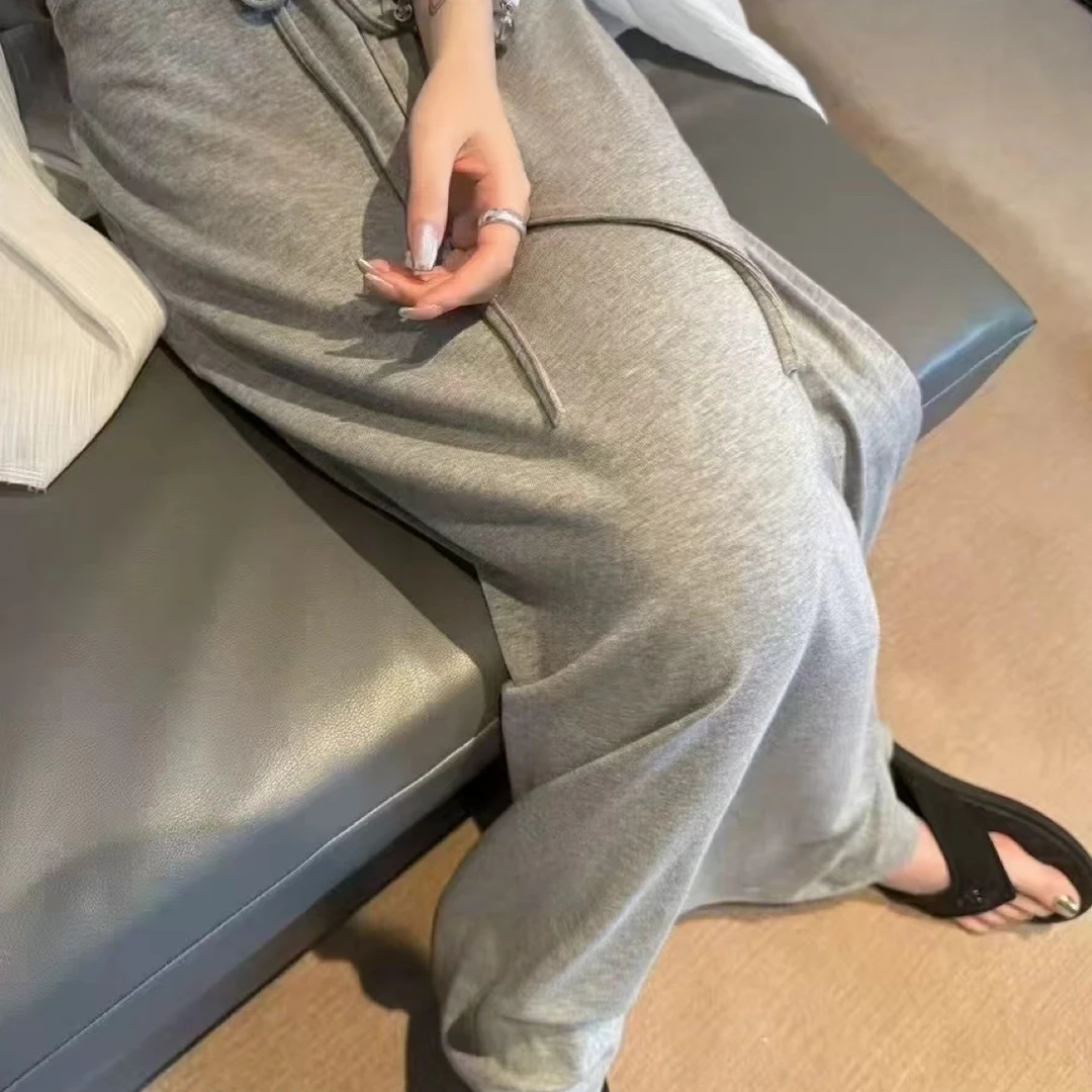 高腰抽绳显瘦垂感慵懒A字半身裙