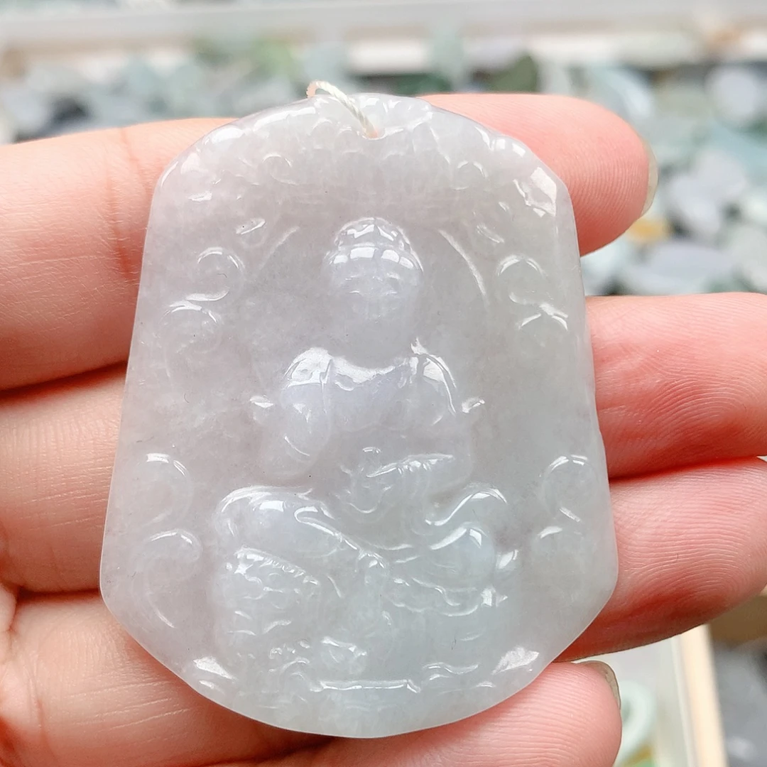 翡翠未镶嵌吊坠(不含链)12文殊