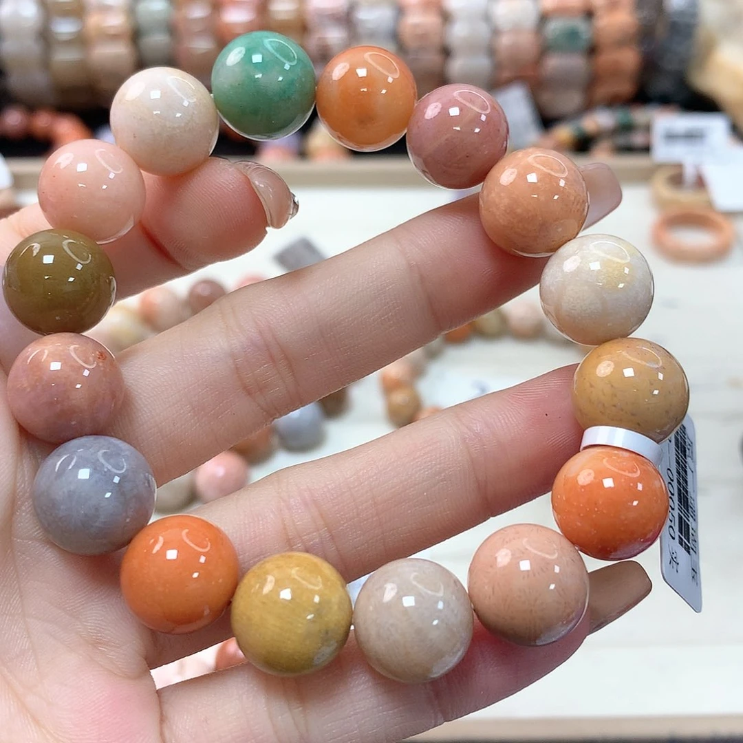 硅化珊瑚（珊瑚玉）手链未镶嵌清****洛865