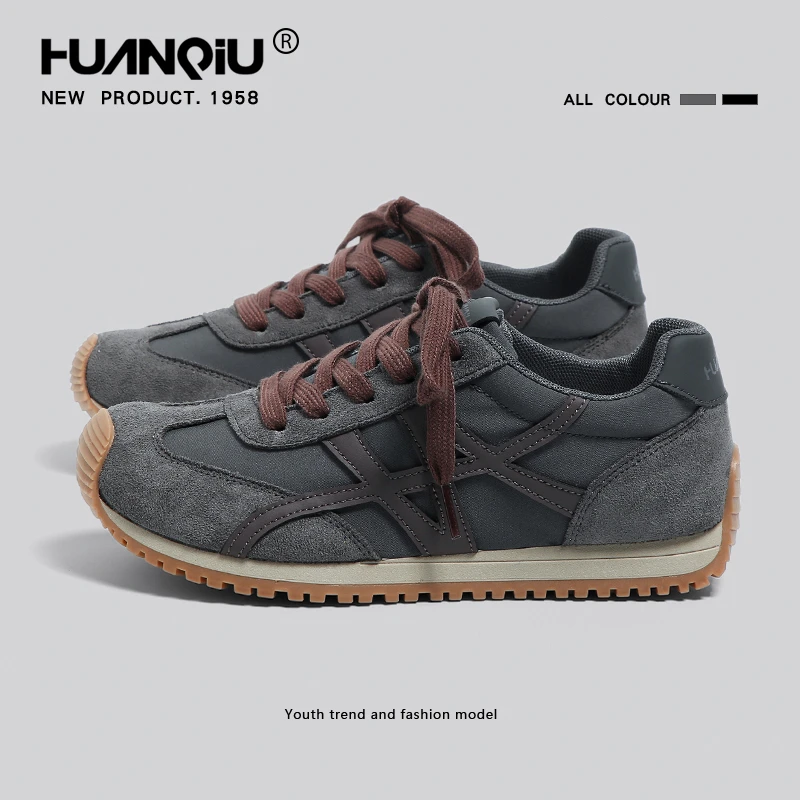 环球内增高德训鞋女款2025秋季新款百搭运动休闲鞋轻便舒适阿甘鞋