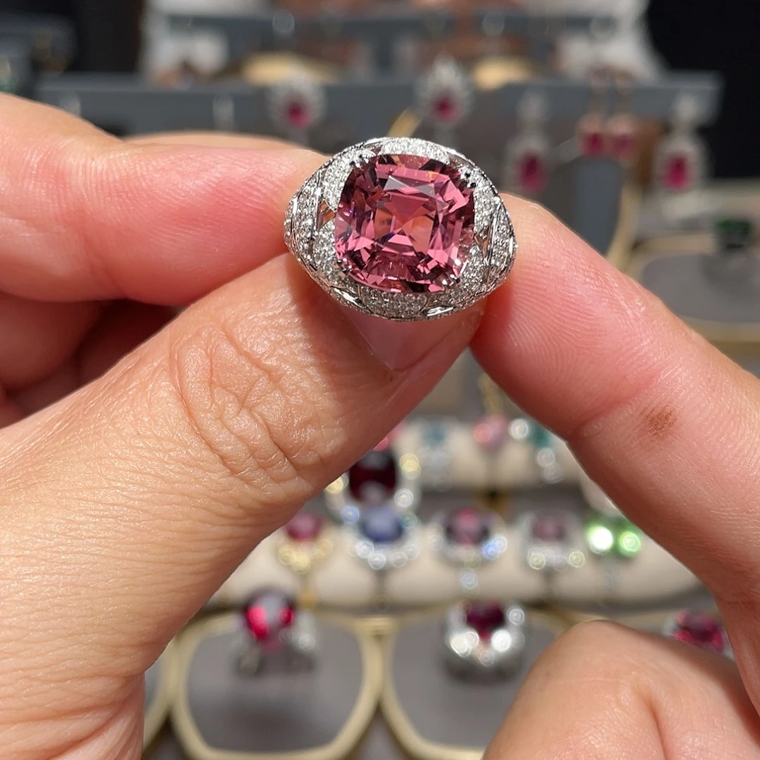 碧玺戒指18K金镶嵌7.13ct