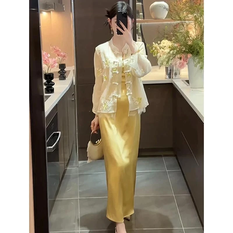 2025年春夏季新款连衣裙女装气质独特个性温柔风长裙新中式国风潮