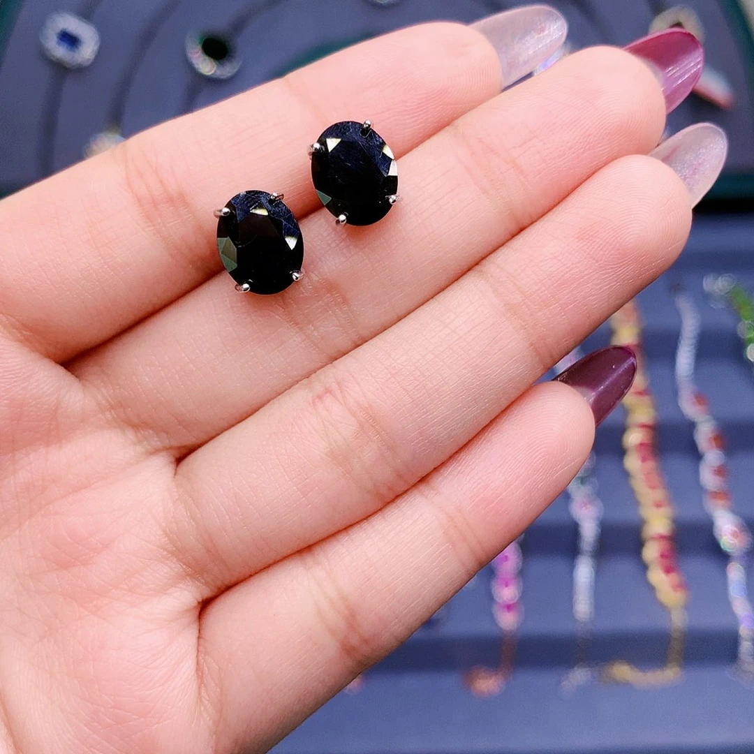 蓝宝石戒指银S925镶嵌