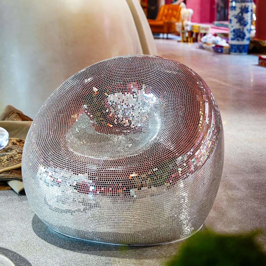 【本尼家】玻璃钢镜片贴片-迪斯科球设计款沙发艺术品装饰家具