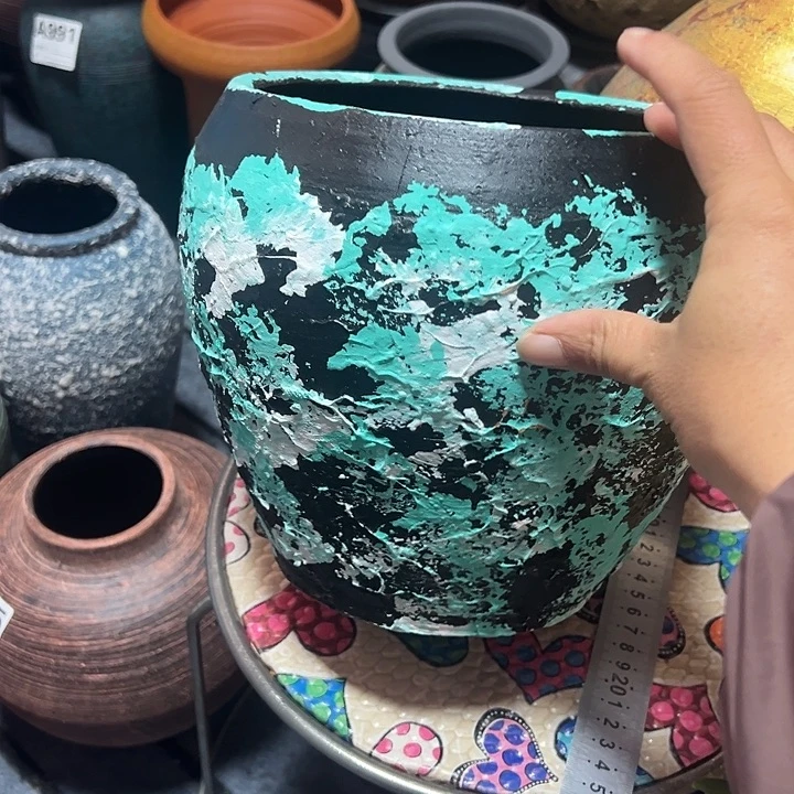 粗陶盆带孔高20口20