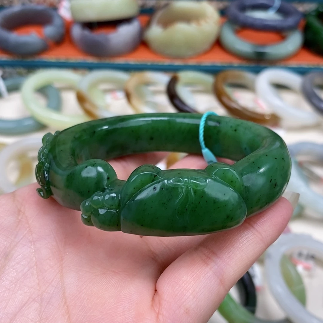 和田玉未镶嵌手镯58.5