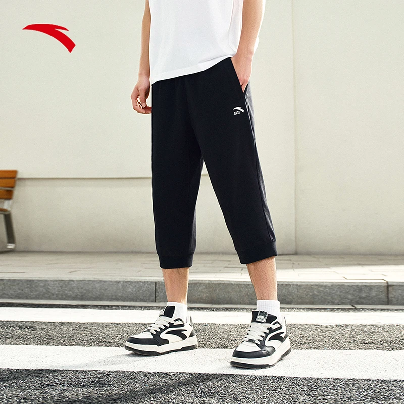 安踏速干裤丨吸湿透气针织七分裤男2025夏季新款骑行跑步运动短裤