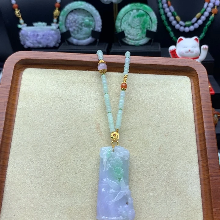 颈饰未镶嵌翡翠翡翠竹节