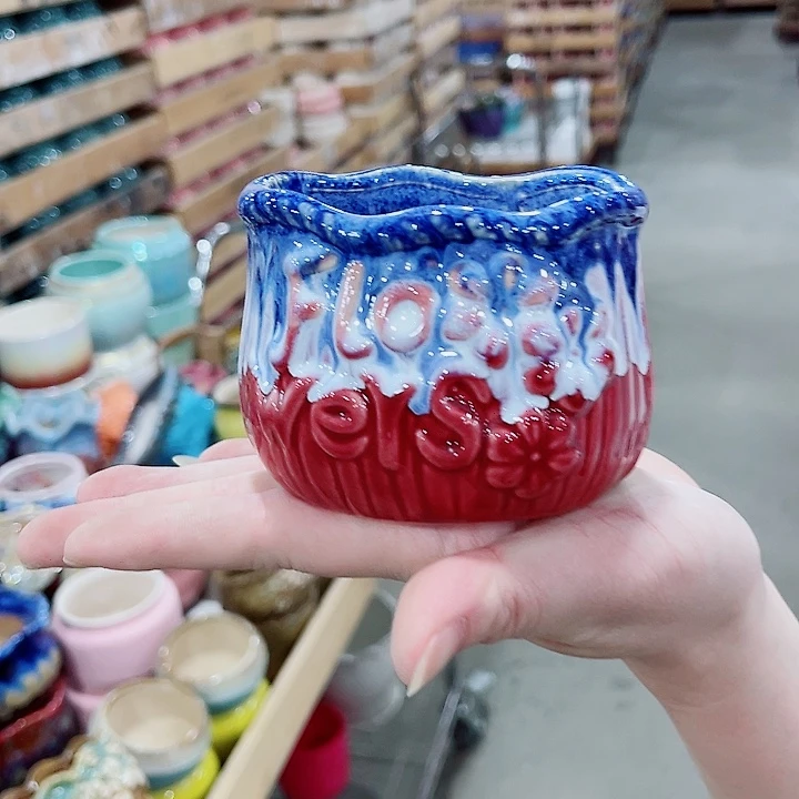 有孔，凑10元包邮陶瓷花盆发货！