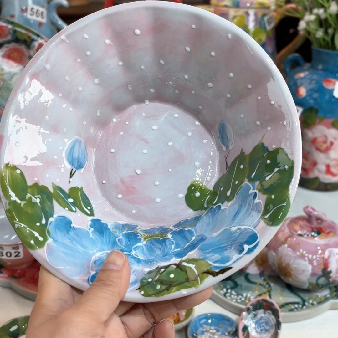 景德镇手绘高温釉下彩陶瓷茶具