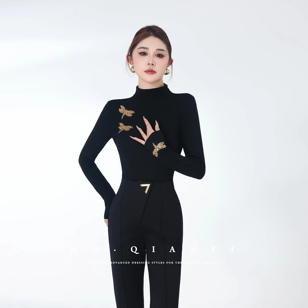 MD定制·杨千亿【蜻蜓折纸】2025秋季新款设计感显瘦时尚蜻蜓上衣