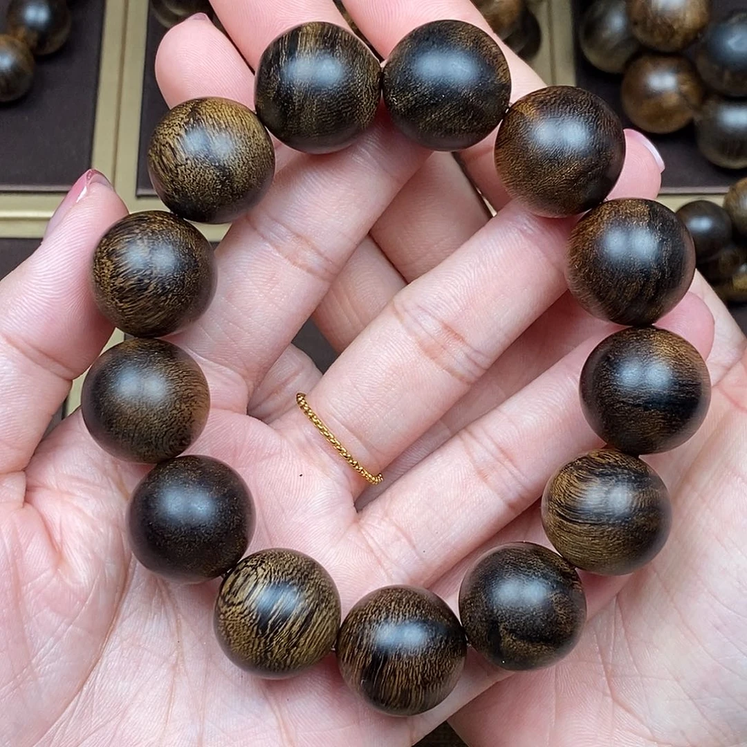 沉香手串越南芽庄白棋楠虎皮缨子瘤疤沉水