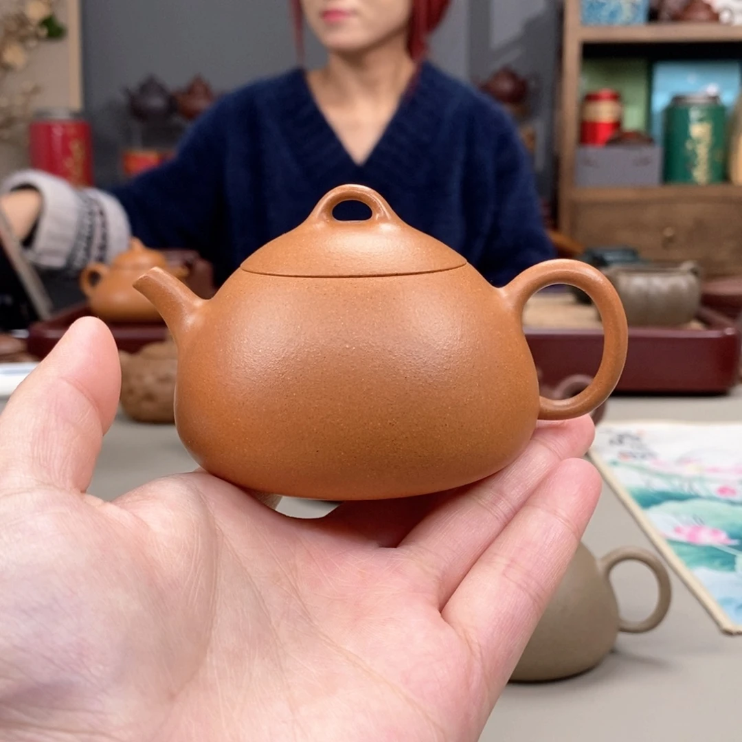 紫砂茶壶黄金段半手冬心秦权140cc