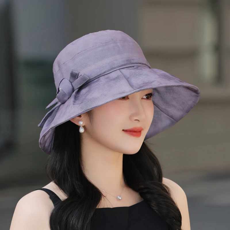 春夏新款女士遮阳帽中老年太阳帽防晒妈妈时尚渔夫帽大檐遮脸盆帽