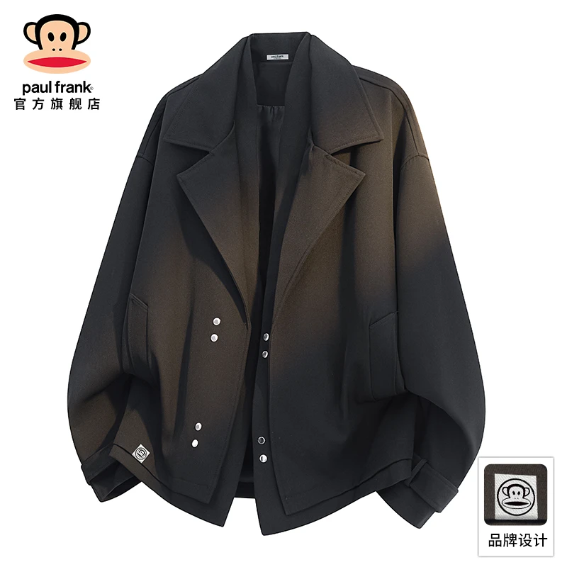PaulFrank/大嘴猴美式休闲夹克男士秋季新款潮牌宽松百搭西服外套