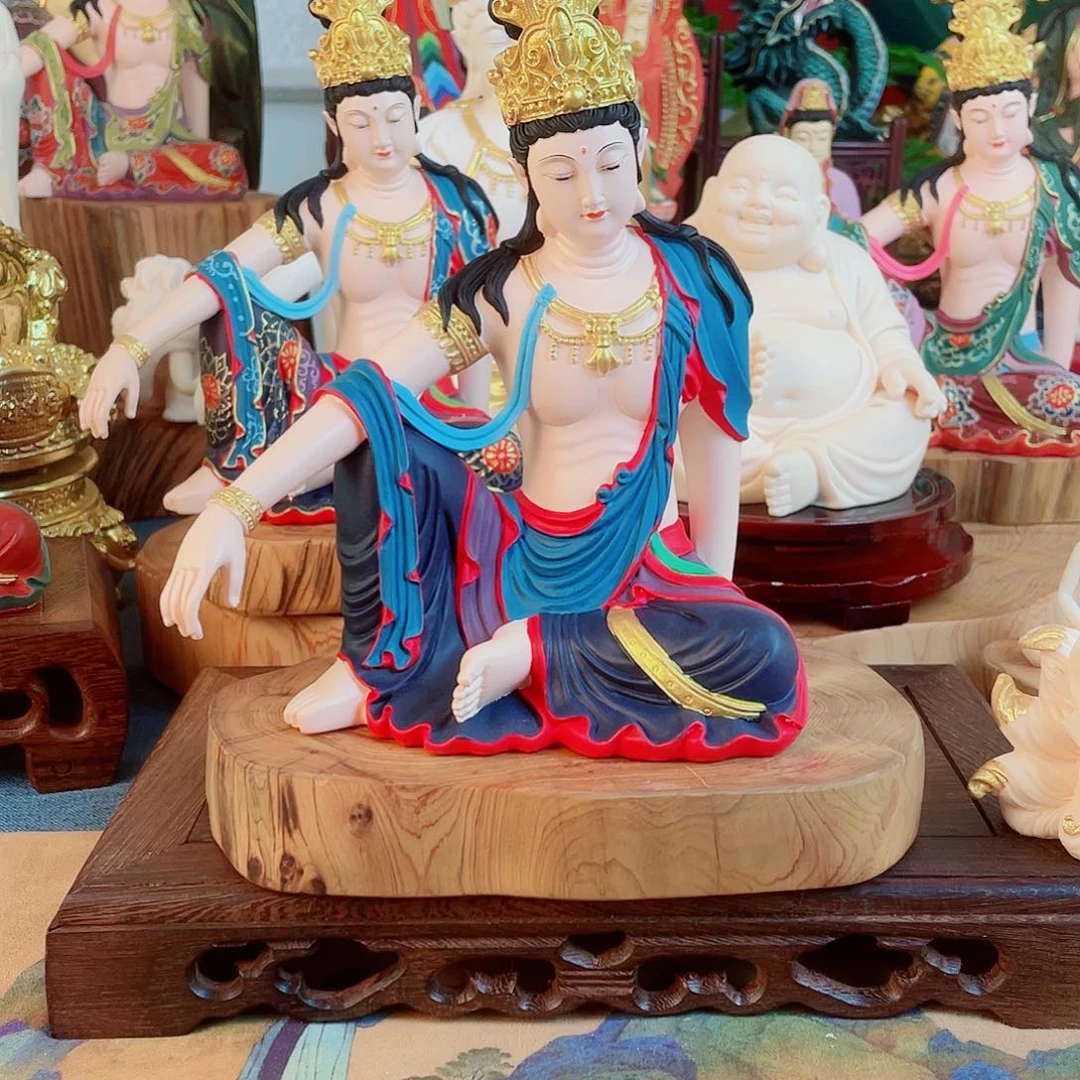 林***桐石材自在观音摆件