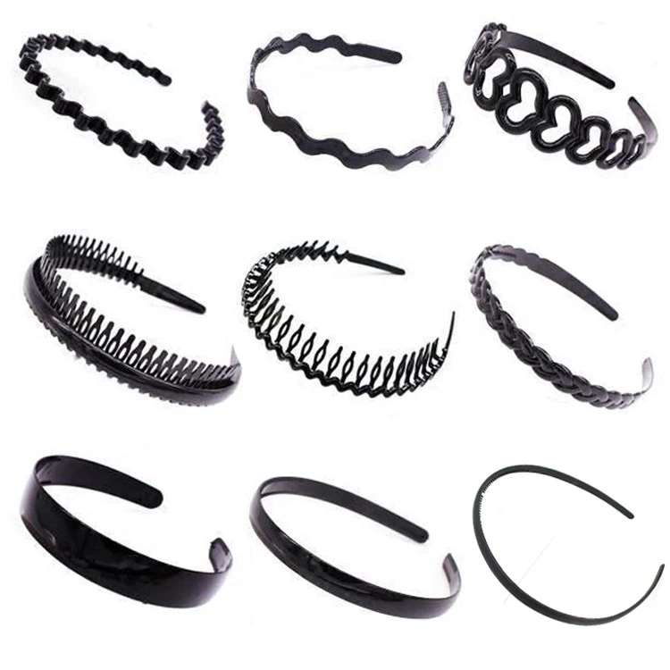 简约黑色头箍成人洗脸发箍女头饰碎发整理刘海夹带齿防滑发卡