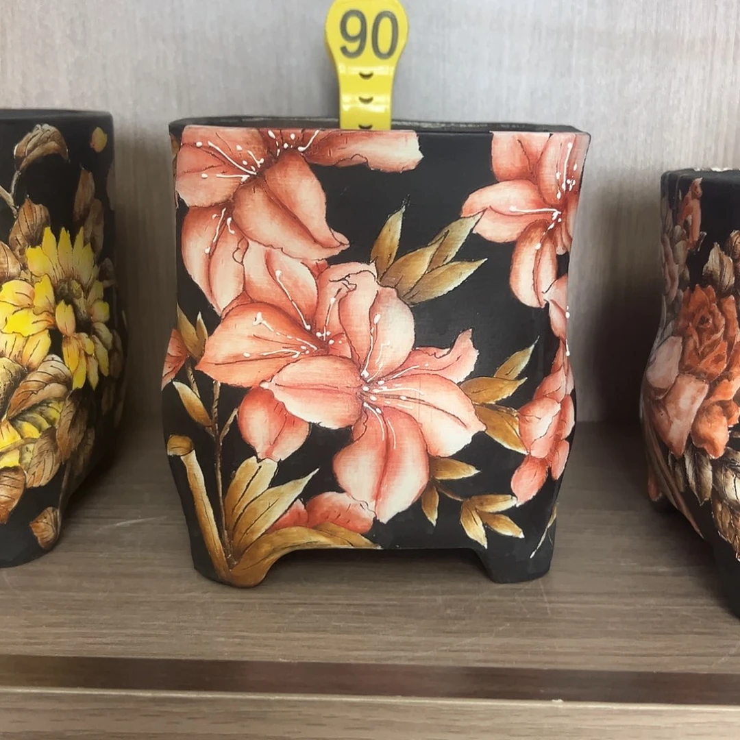 一**你手绘陶瓷花盆花盆