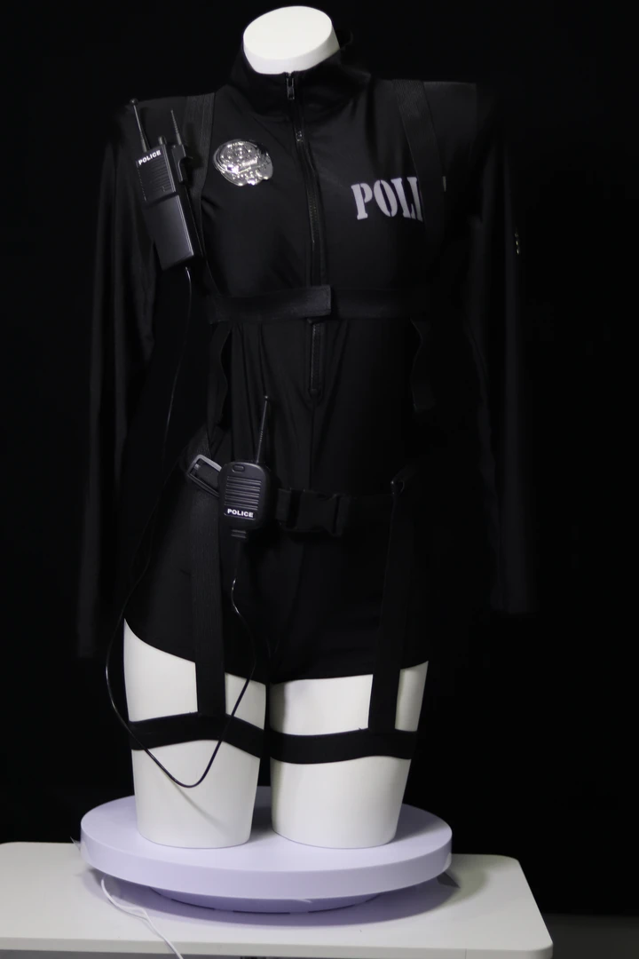 【墨影女神】女J官绑带连体制服女款黑色长袖服装女装动漫黑白成人