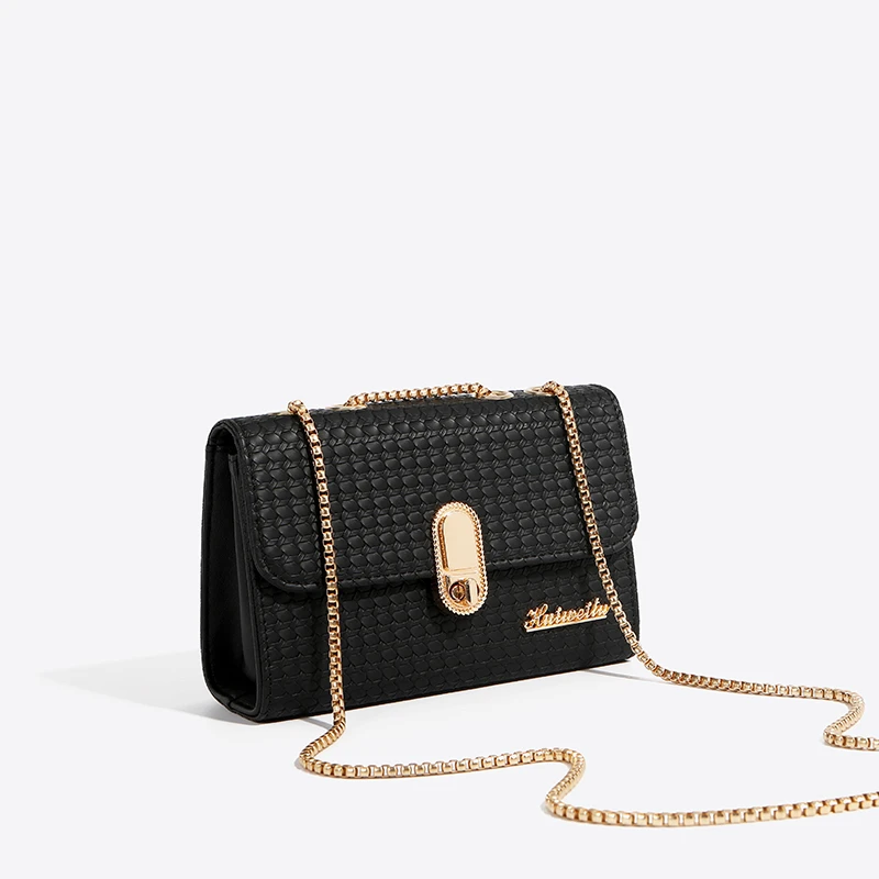 韩版斜挎款ins单根斜跨包菱格夏季单肩包小众潮流纯色链条包时尚