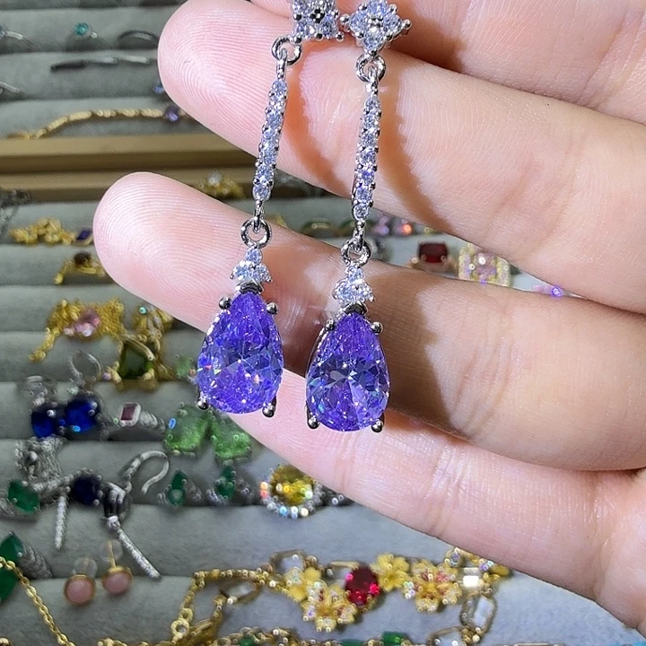 戒指银S925镶嵌水晶