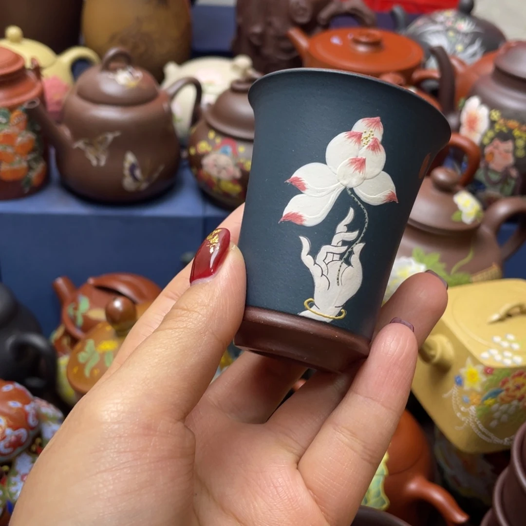 茶杯红泥紫砂主人杯60cc