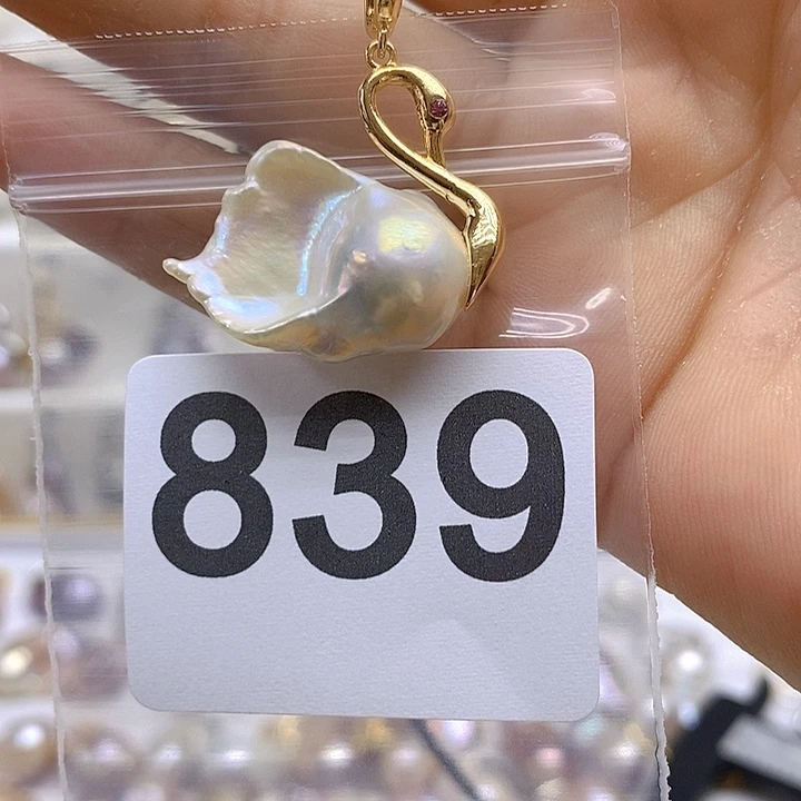 淡水珍珠银S925镶嵌颈饰839