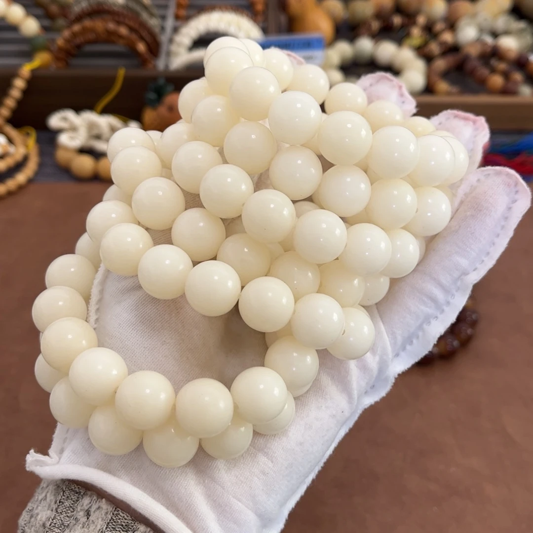 白玉菩提手串卡14.5福利白微瑕