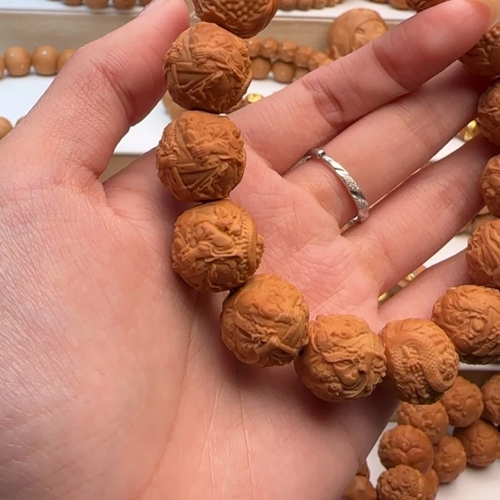 猴头核桃吊坠二等龙马关公微瑕款