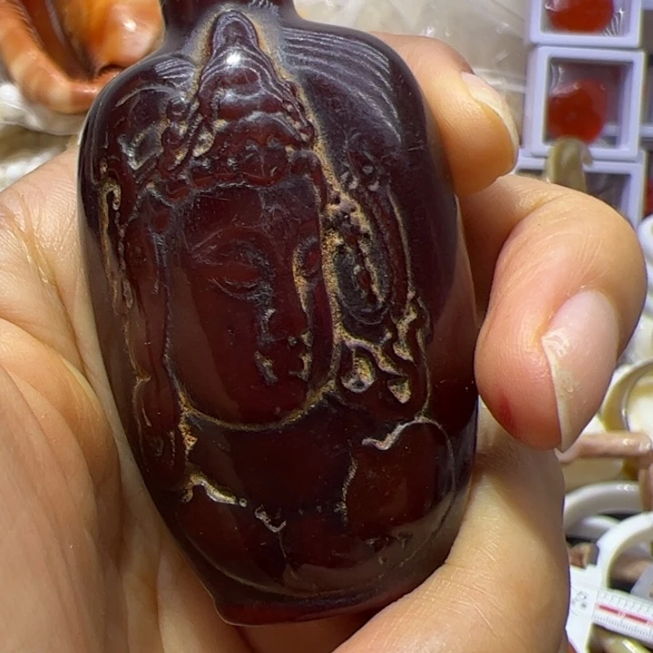 大果紫檀（缅甸花梨）麝红鼻烟壶