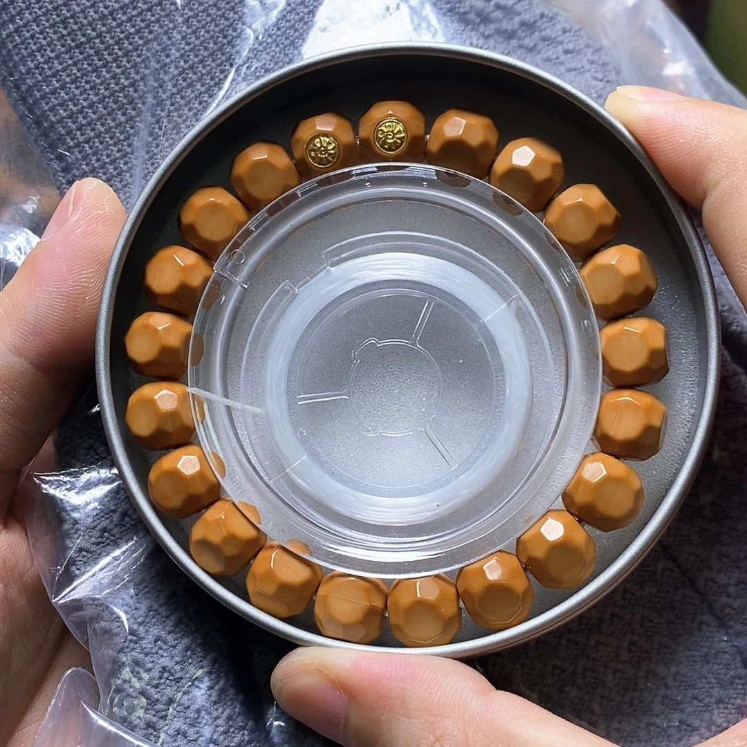 猴头核桃手串双18k金标六方尺寸10+全品232号