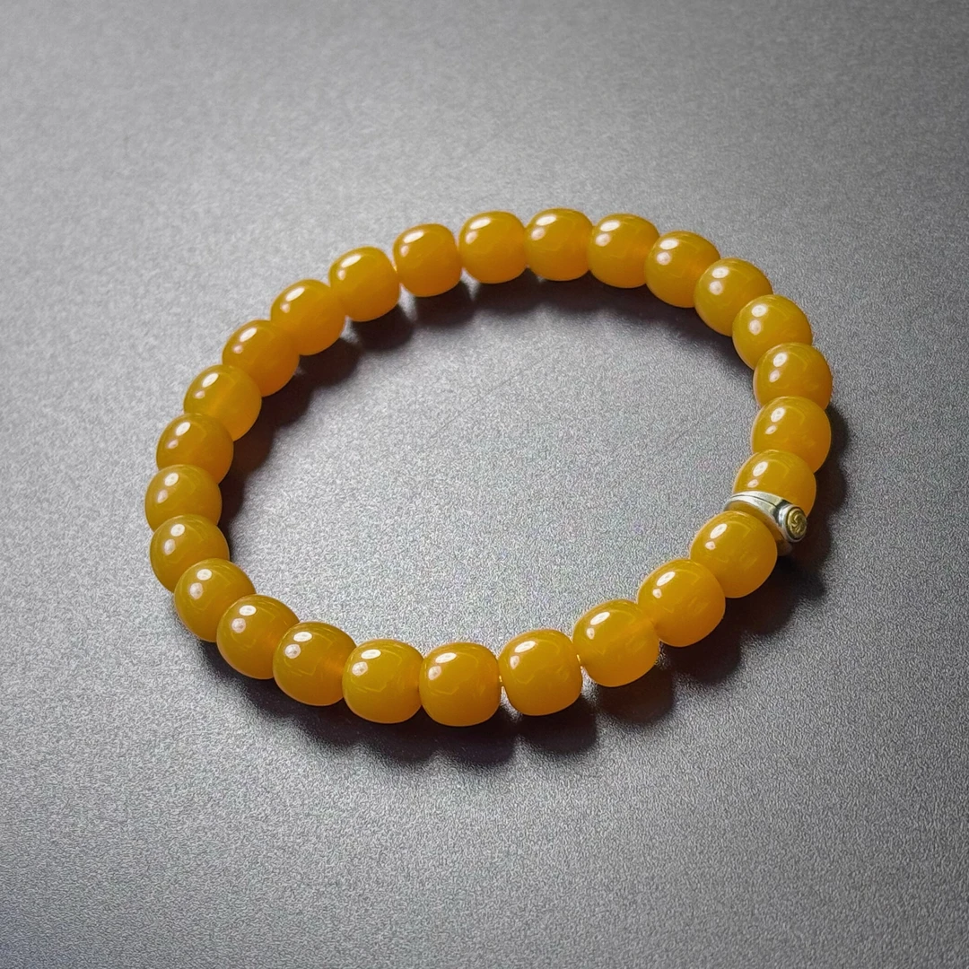 小天出品.完美级全玉化缅黄老型8m手串(多样性发一件TMH0002)