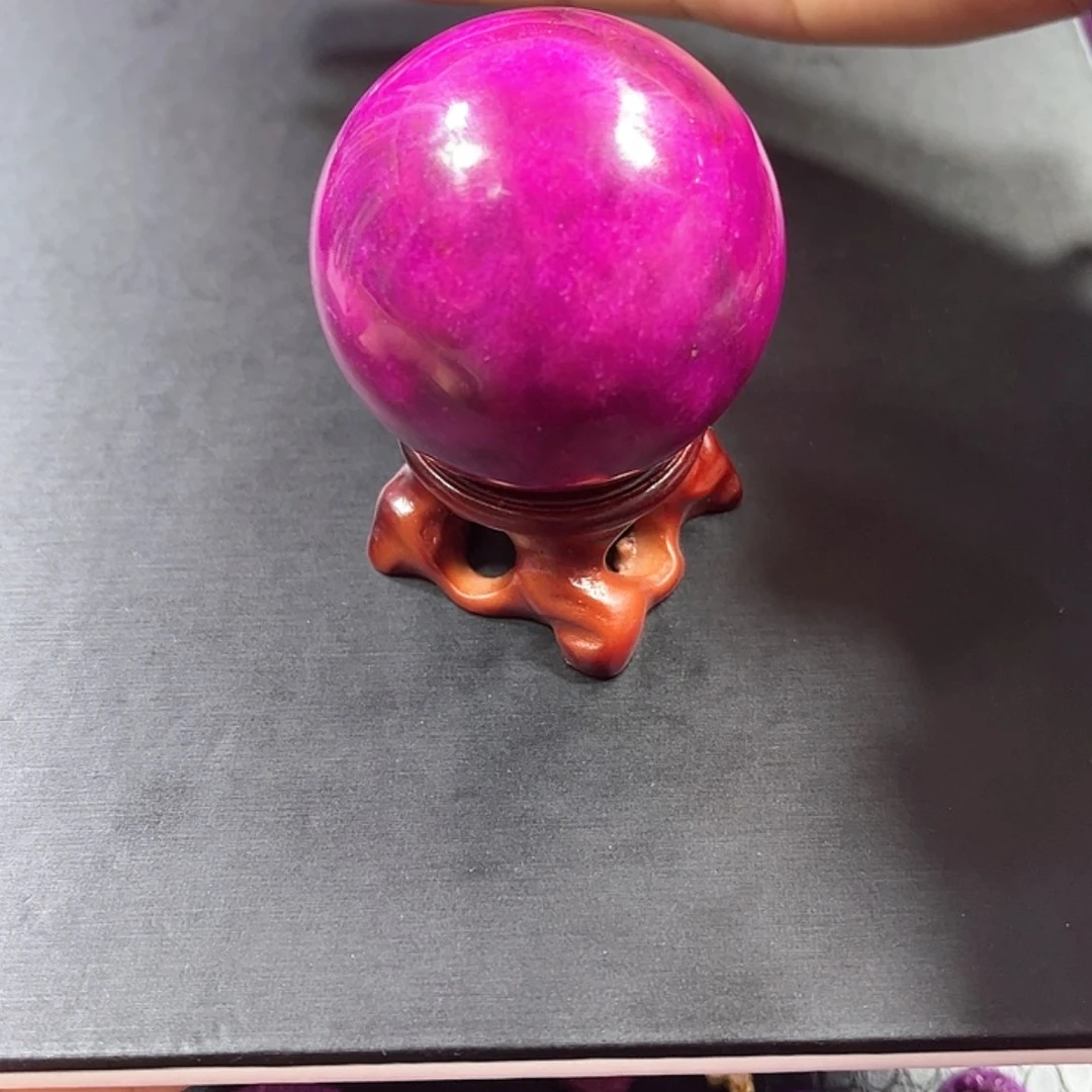 【闪购商品】琉璃配饰舒具石老油料丝绒玉华圆球送底座大漏卡50