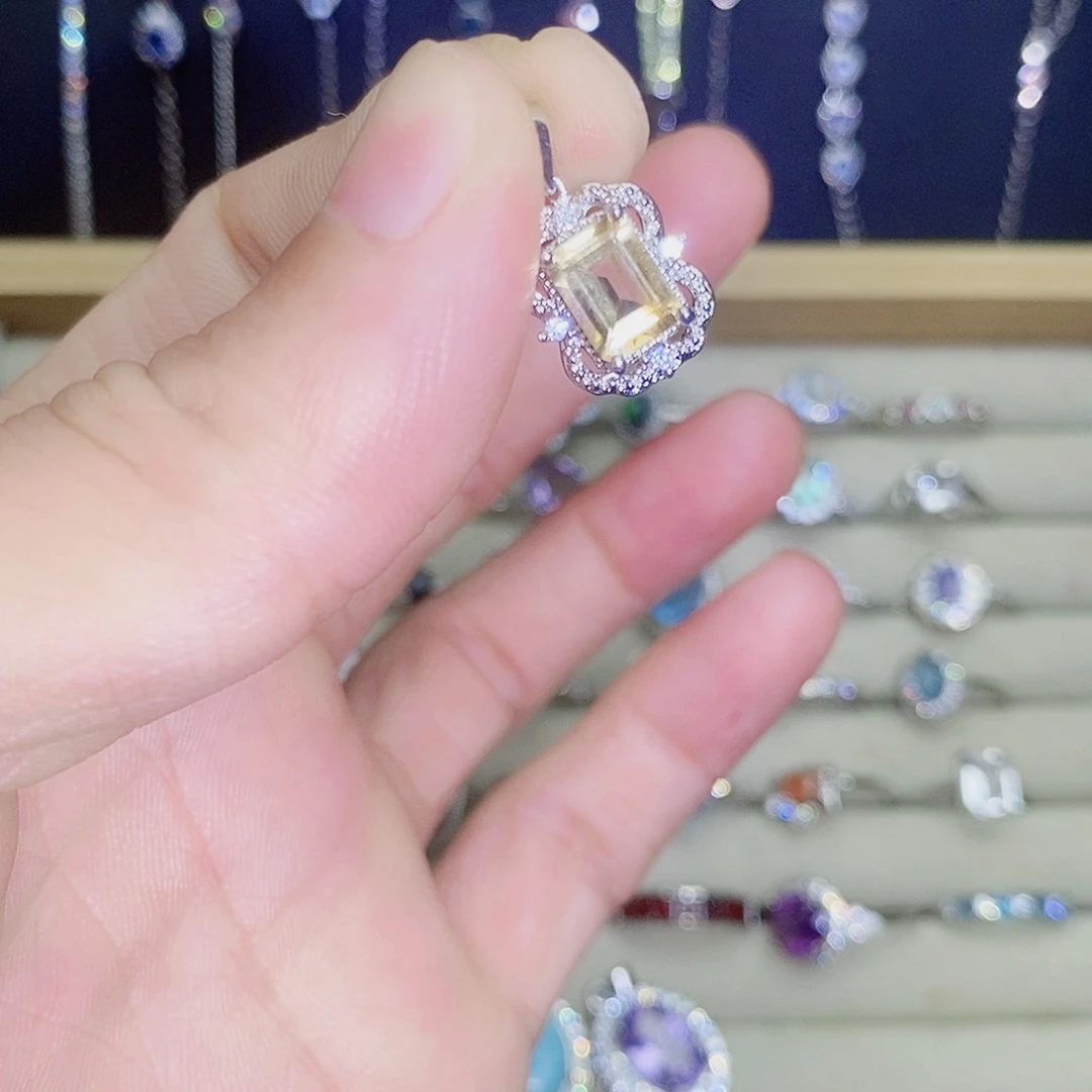 吊坠(不含链)银S925镶嵌紫晶