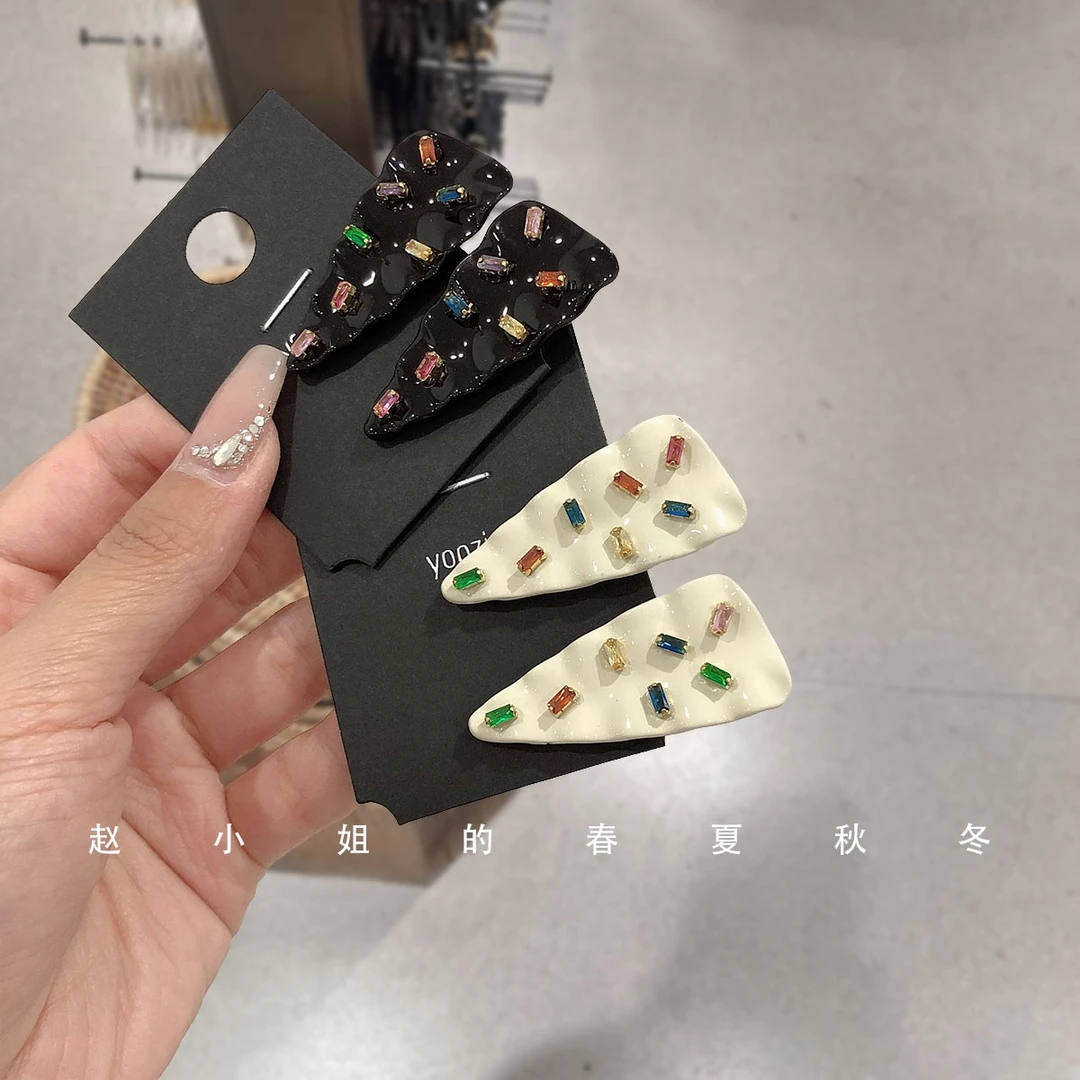 2个装韩国头饰小众设计发饰气质饰品刘海夹可爱甜美边夹碎花发夹