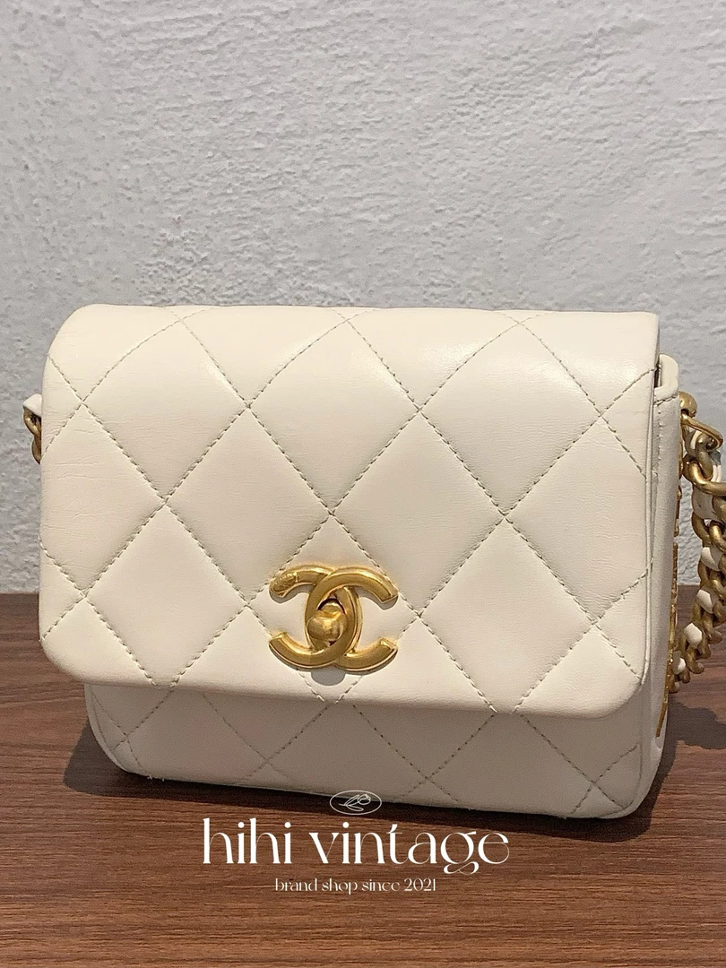 95新 Chanel/香奈儿 白色豆腐包芯片12788003JL