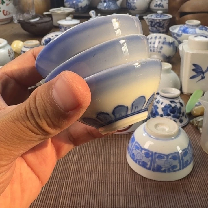 ***君青花瓷器杯子茶具