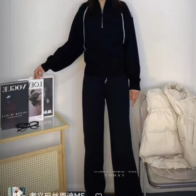 13845早秋休闲时尚显瘦遮肉阔腿裤
