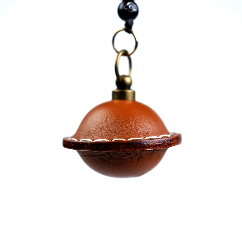 West impressiom西部2025头层牛皮手工缝制复古时尚精致挂件铃铛