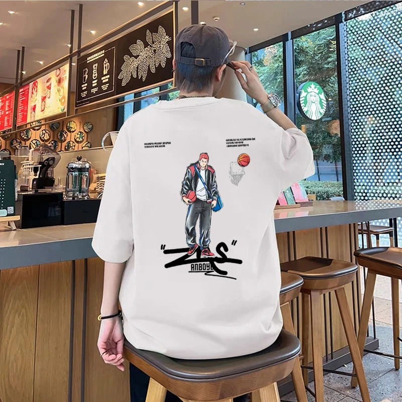 潮牌纯棉短袖t恤男女美式宽松大码上衣ins学生卡通休闲半袖青少年