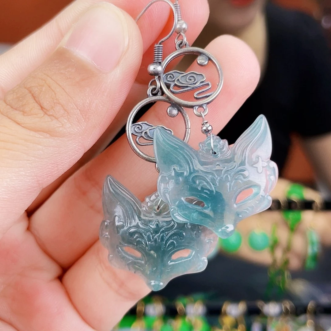 翡翠未镶嵌耳饰饰品