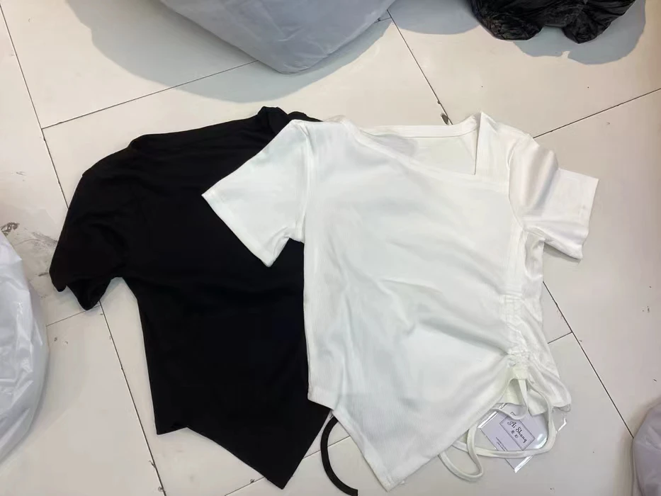 【张小张cc】通勤百搭休闲款不规则短袖2292