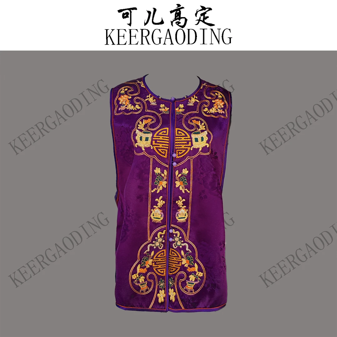 【可儿•高定】高端新中式设计师款重工手推绣桑蚕丝马甲BZ-H35746