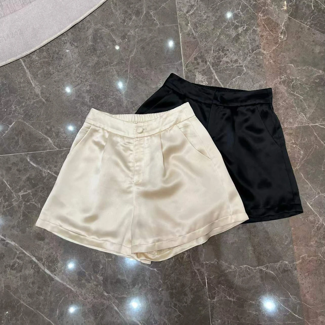 新中式醋酸简约百搭显瘦时尚内衬提花春夏短裤